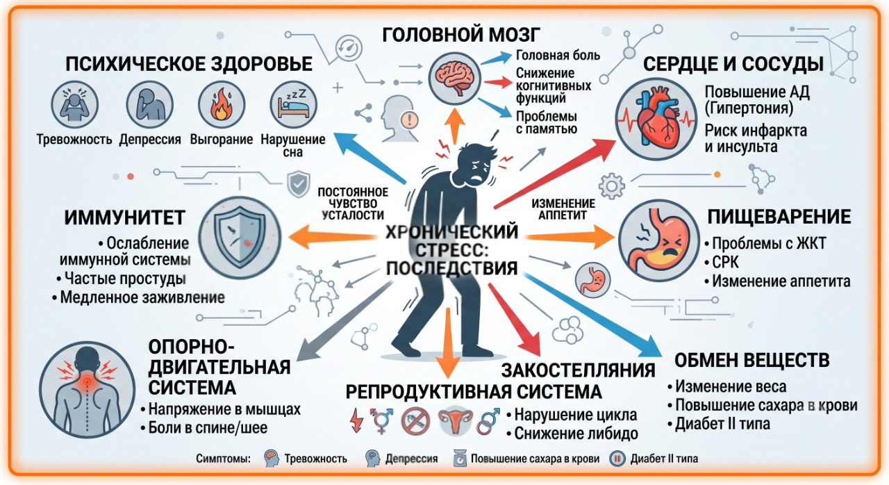 Последствия хронического стресса для организма: как тело сигналит об опасности